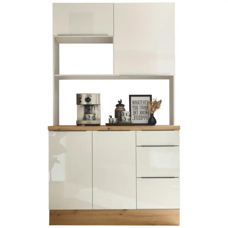 Miniküche in Weiß, Weiß Hochglanz