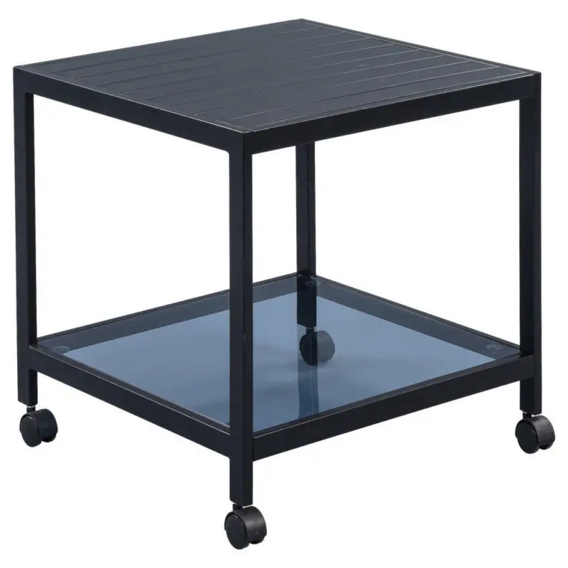 Beistelltisch in Metall, Glas 50/50/50 cm