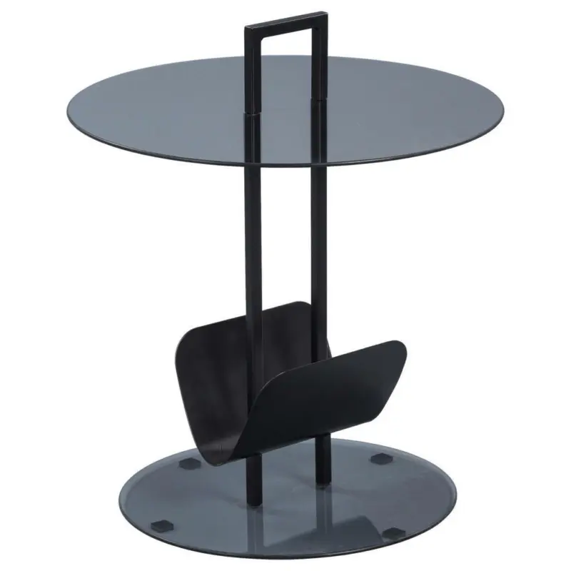 Beistelltisch in Metall, Glas 49,5/49,5/59 cm