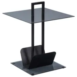 Beistelltisch in Metall, Glas 50/64/50 cm