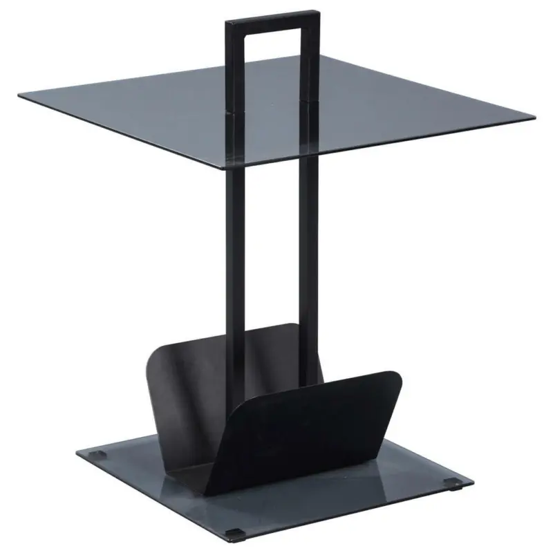 Beistelltisch in Metall, Glas 50/64/50 cm