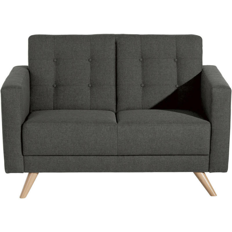 Zweisitzer-Sofa in Flachgewebe Anthrazit