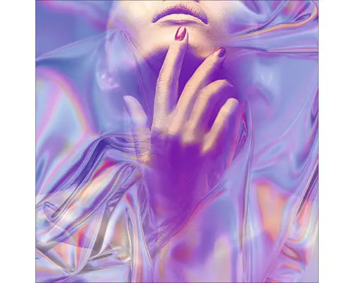 Glasbild Hands On Her Face IV 20x20 cm