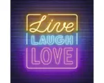 Hornbach Glasbild Neon Live 50x50 cm