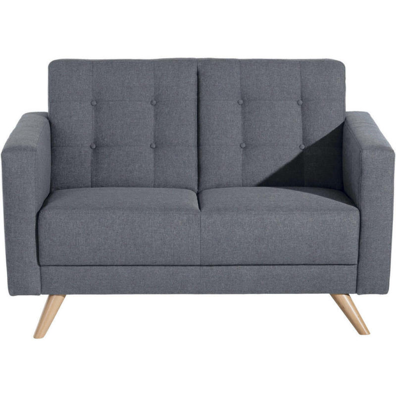 Zweisitzer-Sofa in Flachgewebe Blaugrau