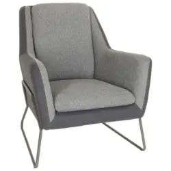 Sessel in Flachgewebe Hellgrau, Dunkelgrau