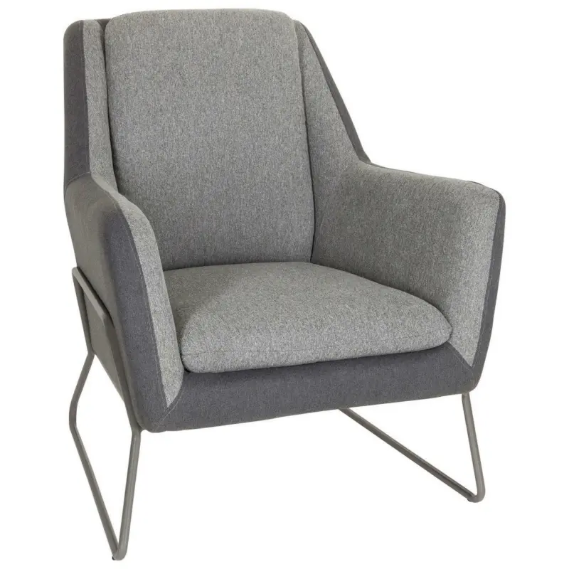 Sessel in Flachgewebe Hellgrau, Dunkelgrau