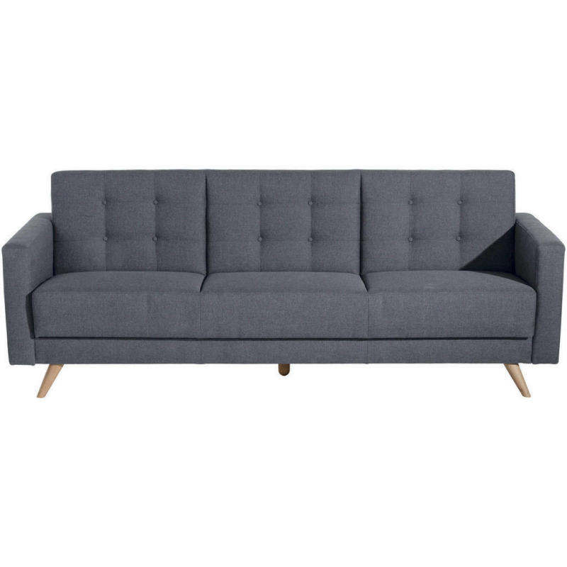 Dreisitzer-Sofa in Flachgewebe Blaugrau