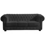 XXXLutz Lauterach - Ihr M&ouml;belhaus bei Bregenz Chesterfield-Dreisitzer-Sofa in Echtleder Schwarz