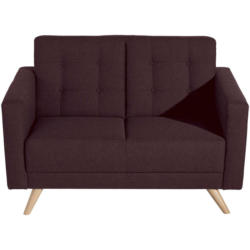Zweisitzer-Sofa in Flachgewebe Dunkelrot