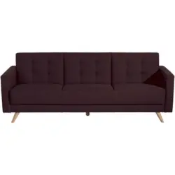 Dreisitzer-Sofa in Flachgewebe Dunkelrot