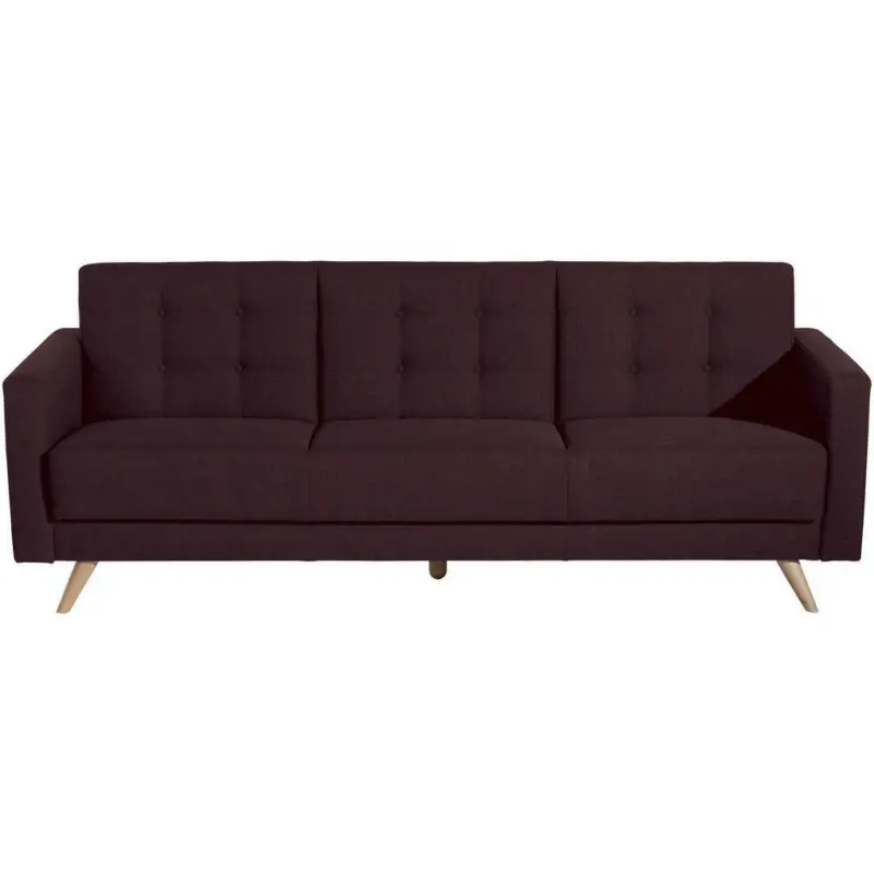 Dreisitzer-Sofa in Flachgewebe Dunkelrot