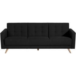 Dreisitzer-Sofa in Flachgewebe Schwarz