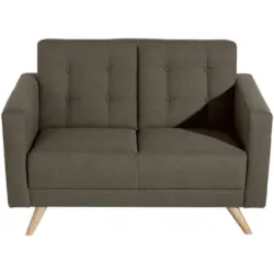 Zweisitzer-Sofa in Flachgewebe Sahara