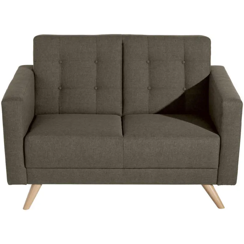 Zweisitzer-Sofa in Flachgewebe Sahara