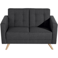 Zweisitzer-Sofa in Flachgewebe Graphitfarben