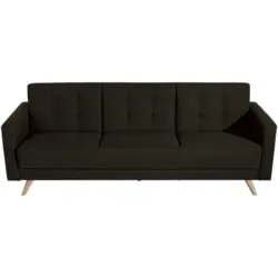 Dreisitzer-Sofa in Flachgewebe Dunkelbraun