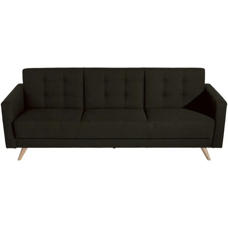 Dreisitzer-Sofa in Flachgewebe Dunkelbraun