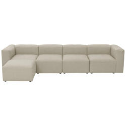 Ecksofa in Flachgewebe Creme