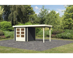 Gartenhaus Karibu Kodiak 2 inkl. Anbau 2,4 m 433 x 217 cm anthrazit