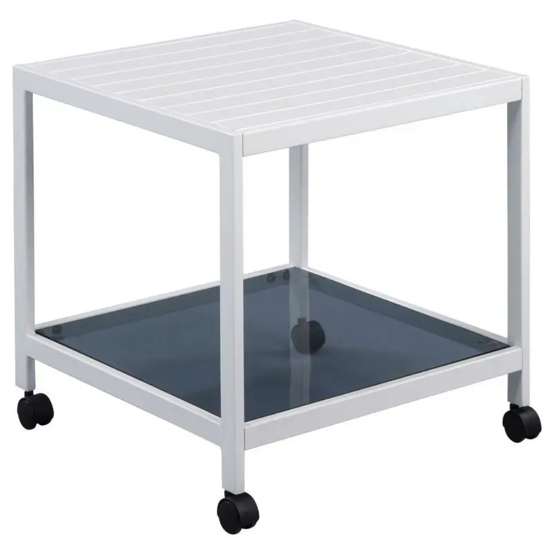 Beistelltisch in Metall, Glas 50/50/50 cm