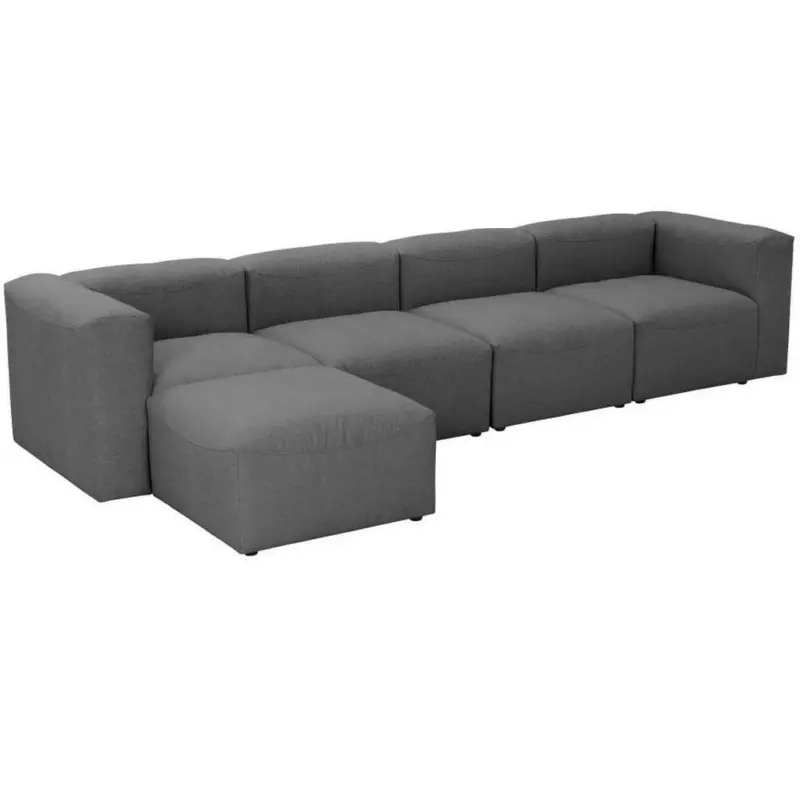 Ecksofa in Flachgewebe Anthrazit