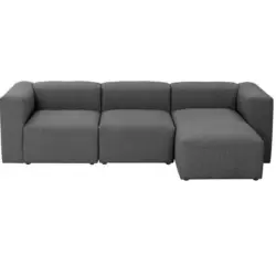 Ecksofa in Flachgewebe Anthrazit