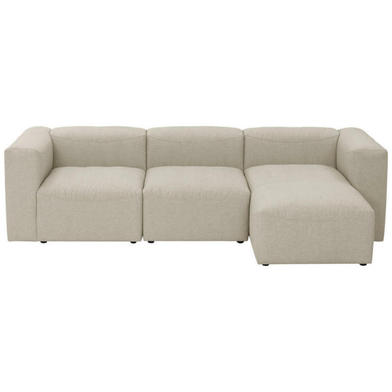 Ecksofa in Flachgewebe Creme