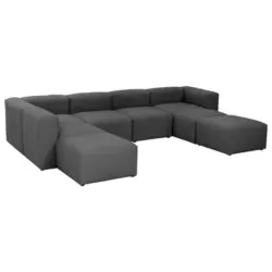 Wohnlandschaft in Flachgewebe Anthrazit