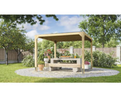 Pavillon Karibu Cubusso 320 x 320 cm natur