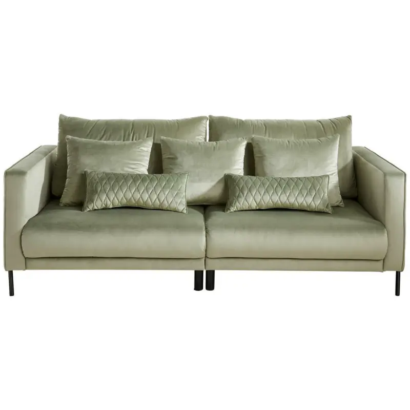 Bigsofa in Samt Salbeigrün