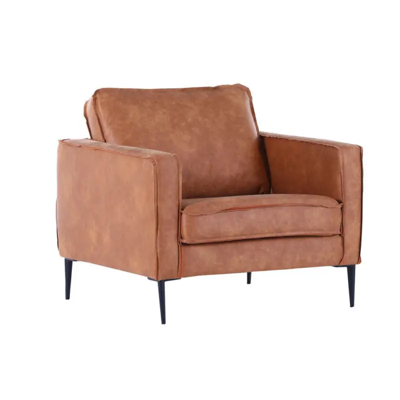 Sessel in Flachgewebe Cognac