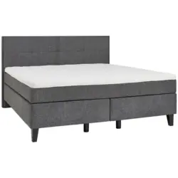 Boxspringbett 180/200 cm in Anthrazit, Schwarz