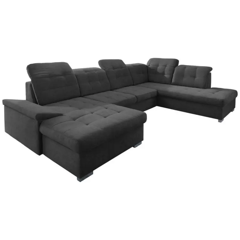 Wohnlandschaft in Mikrofaser Schwarz