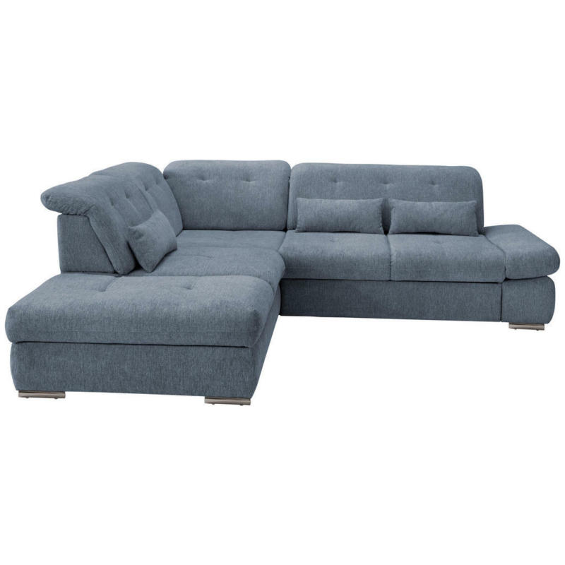 Ecksofa in Chenille Hellblau