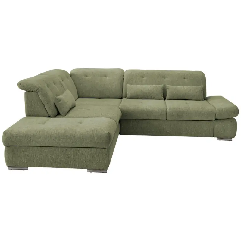 Ecksofa in Chenille Grün
