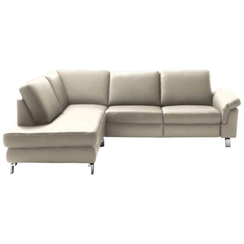 Ecksofa in Echtleder Beige