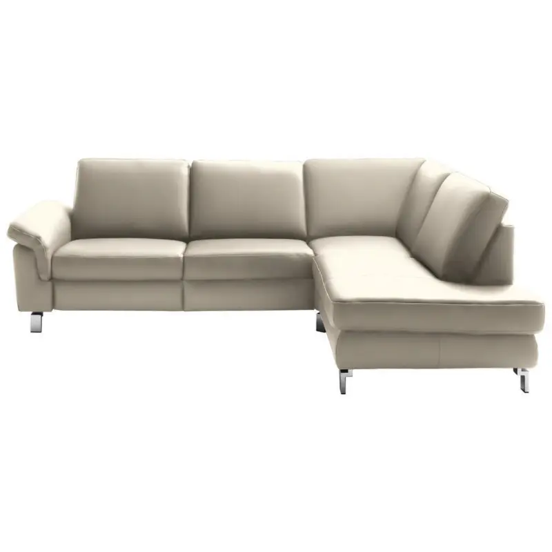 Ecksofa in Echtleder Beige