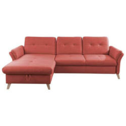 Ecksofa in Lederlook (vegan) Rot