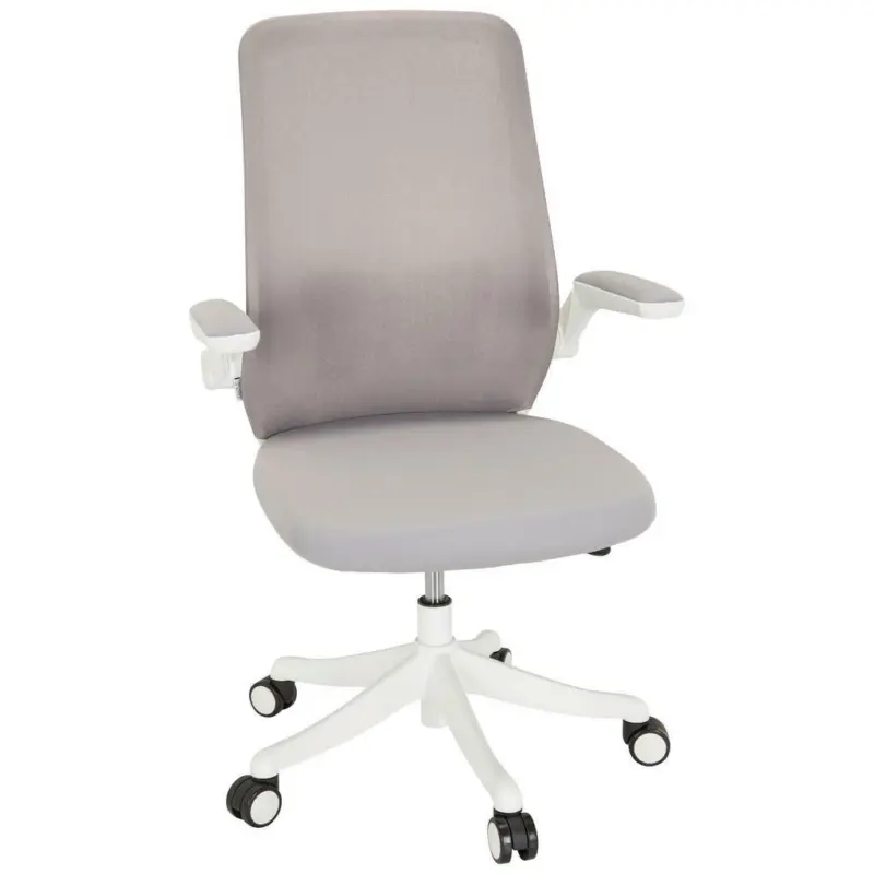 Drehstuhl in Netzbespannung, Flachgewebe Grau, Wei&szlig;