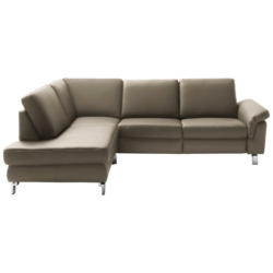 Ecksofa in Echtleder Taupe