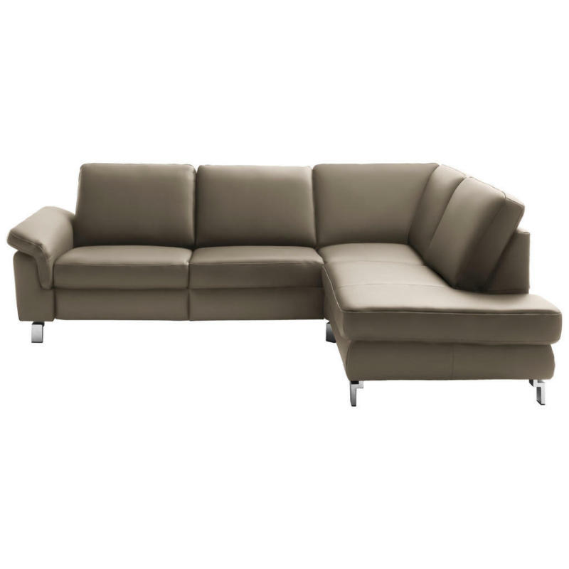 Ecksofa in Echtleder Taupe