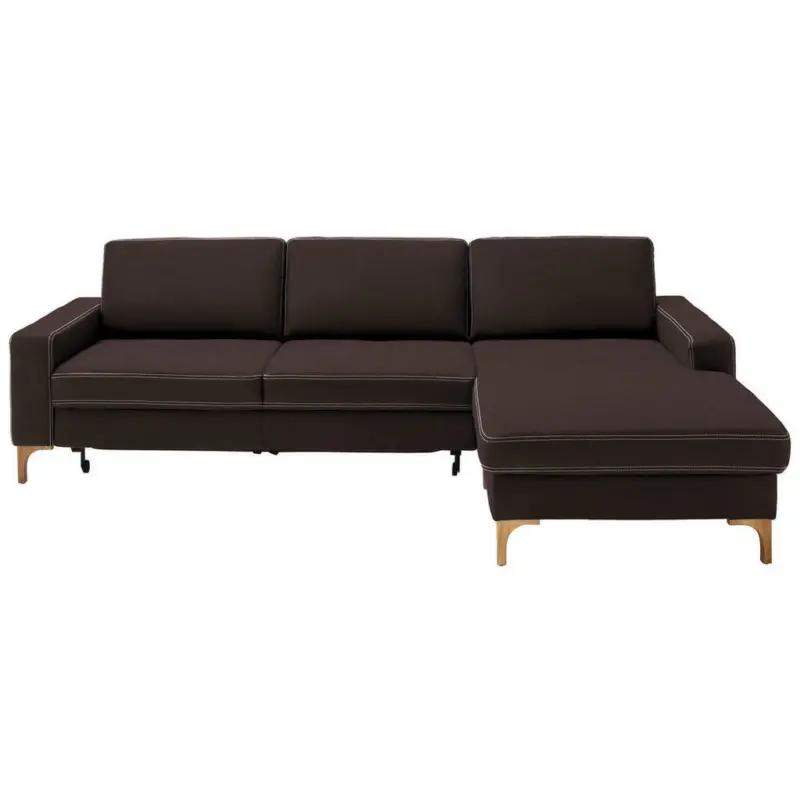 Ecksofa in Mikrofaser Dunkelbraun