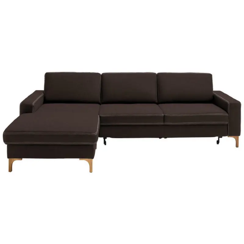 Ecksofa in Mikrofaser Dunkelbraun