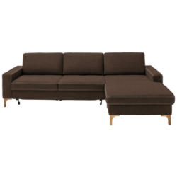 Ecksofa in Mikrofaser Braun