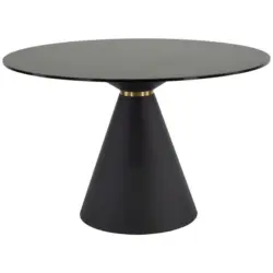 Esstisch in Metall, Glas, Keramik 120/120/76 cm