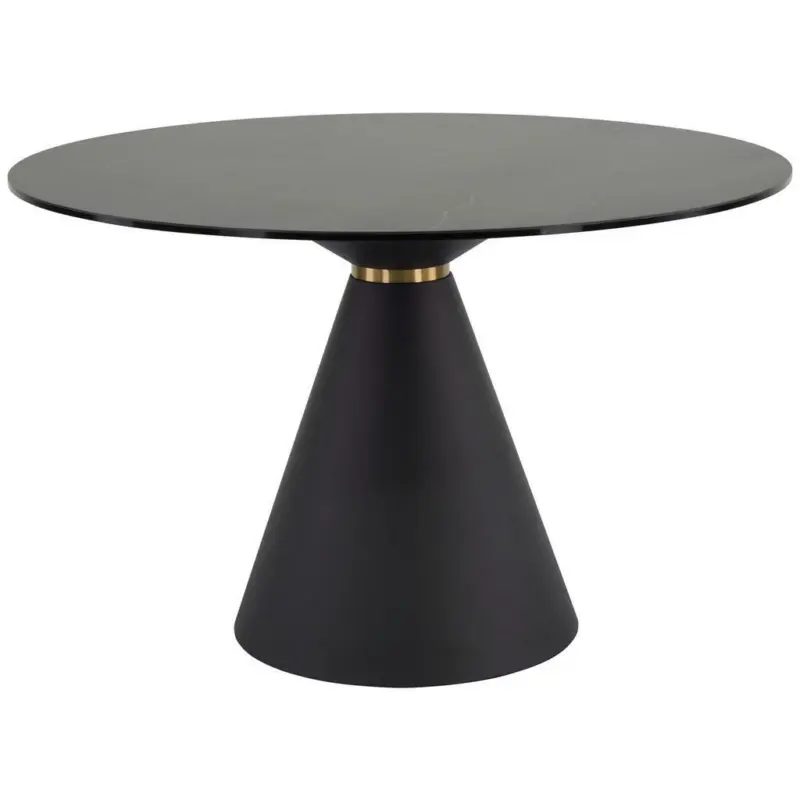 Esstisch in Metall, Glas, Keramik 120/120/76 cm