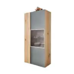 XXXLutz Lauterach - Ihr Möbelhaus bei Bregenz Vitrine in furniert, mehrschichtige Massivholzplatte (Tischlerplatte) Wildeiche Grau, Eichefarben