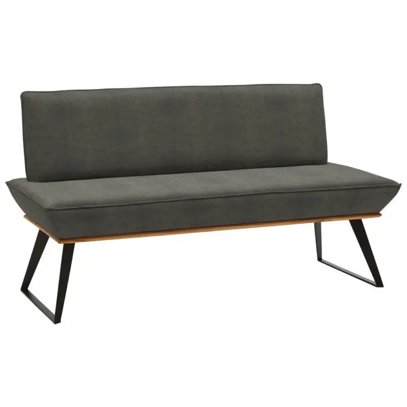 Sitzbank 140/87/64 cm in Grau, Schwarz, Eichefarben