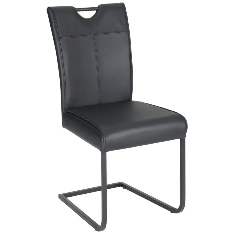 Schwingstuhl in Stahl Echtleder pigmentiert